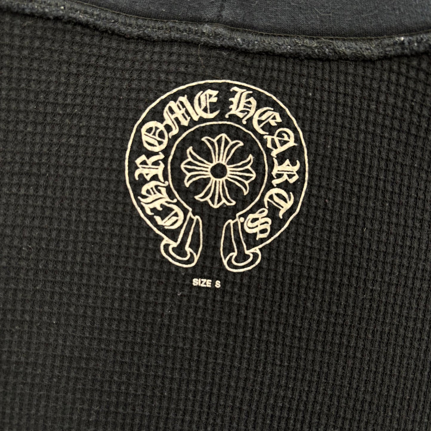 Chrome Hearts Vintage Gold Horseshoe Thermal Zip Up Hoodie
