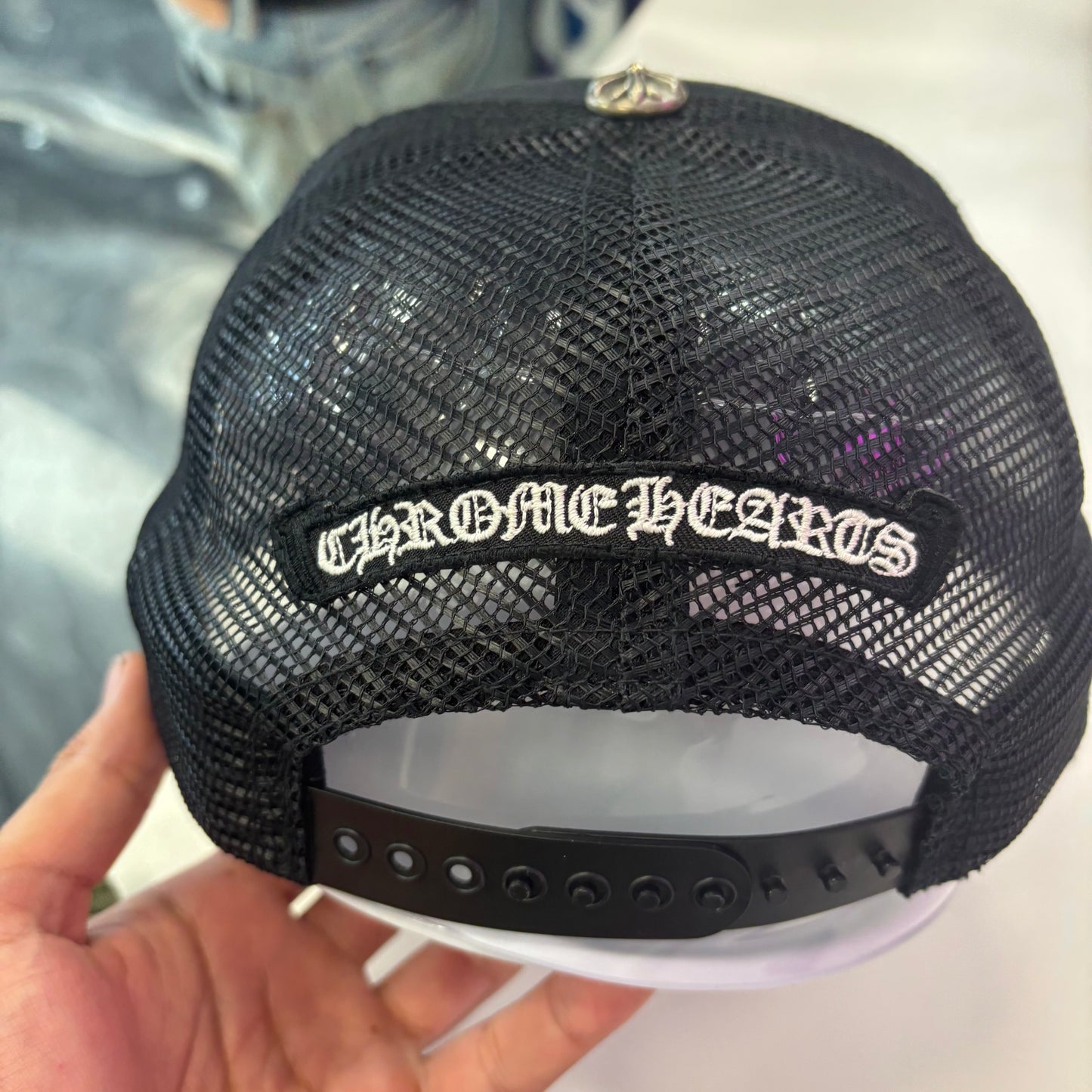 Chrome Hearts Camouflage Cemetery Cross Patch Trucker Hat