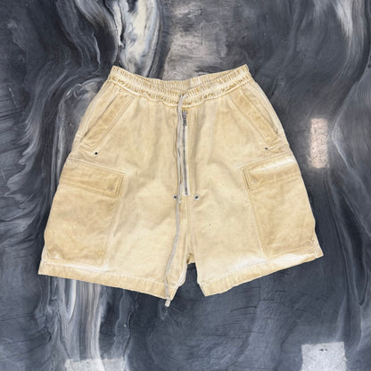 Rick Owens DRKSHDW Cotton Canvas Parchment Cargobela Shorts