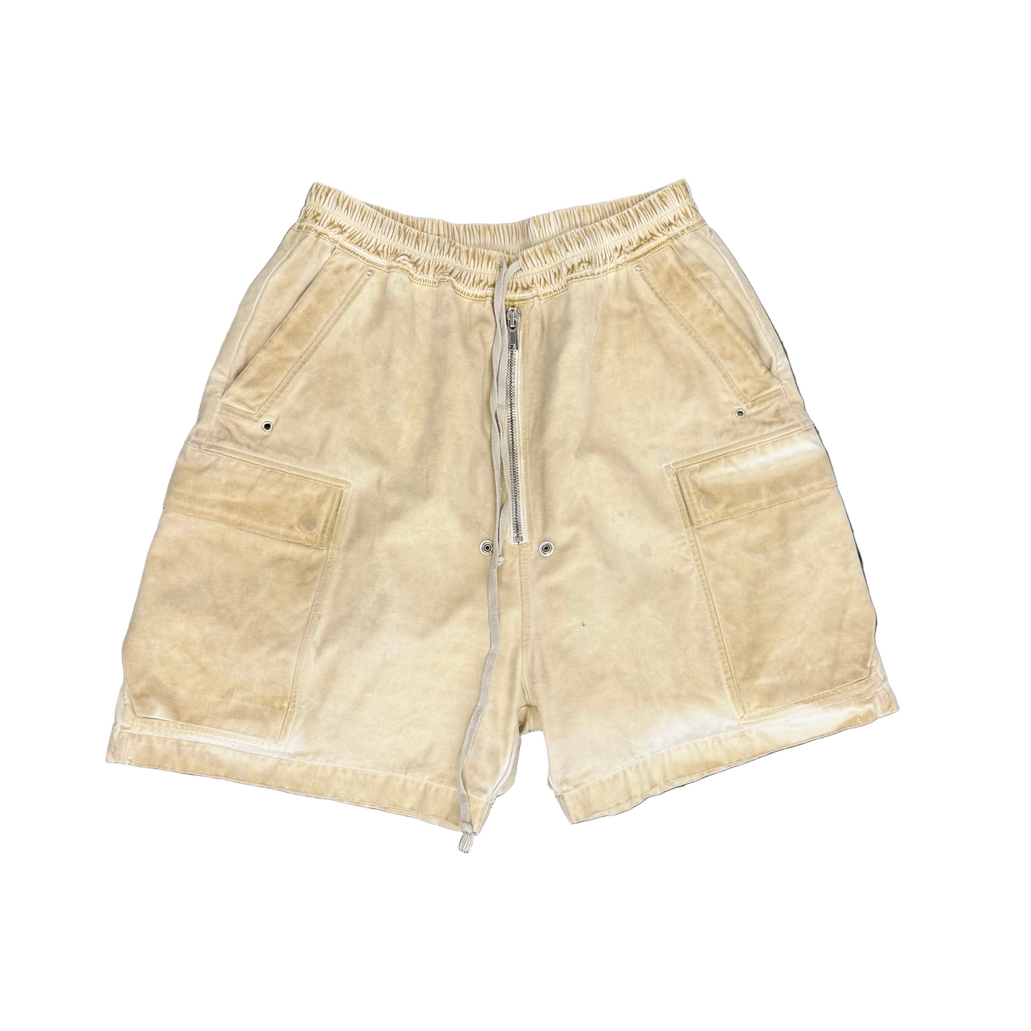 Rick Owens DRKSHDW Cotton Canvas Parchment Cargobela Shorts
