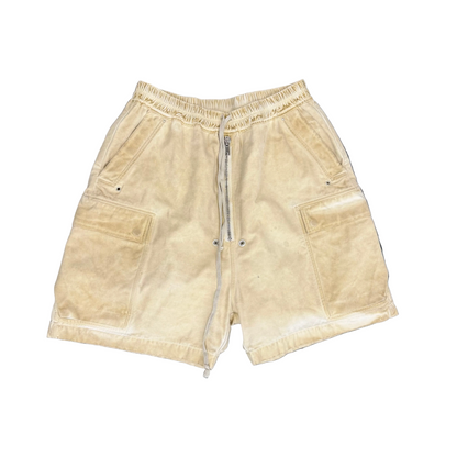 Rick Owens DRKSHDW Cotton Canvas Parchment Cargobela Shorts