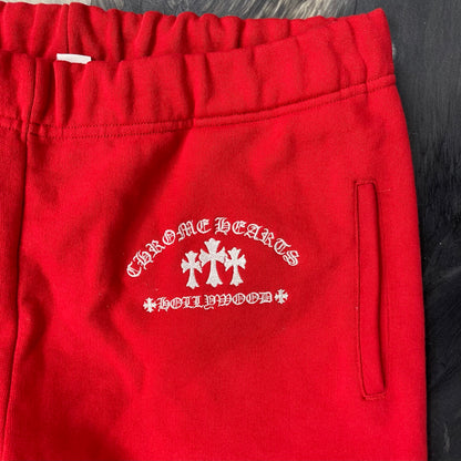 Chrome Hearts Triple Cross Red Sweatpants