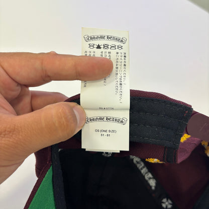 Chrome Hearts Burgundy/Gold CH Logo Hat
