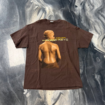 Alicia Keys Back Photo Tee Brown Vintage