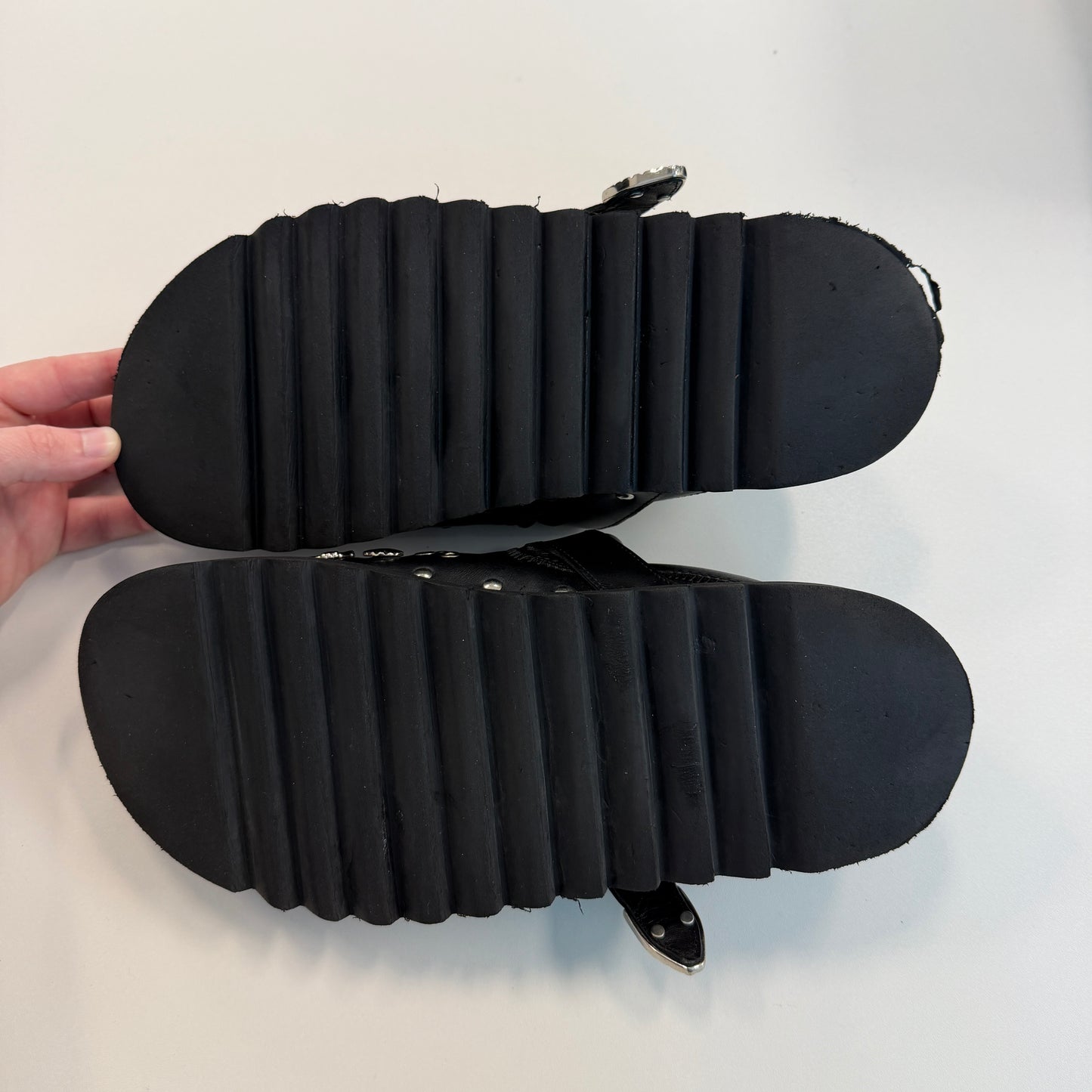 TOGA PULLA Black Eyelet Metal Sabot Slip-on Loafers (Used)(No Box)