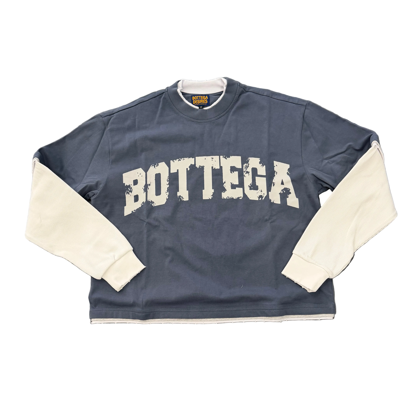 Bottega Desires War Long Sleeve T-Shirt Blue/White