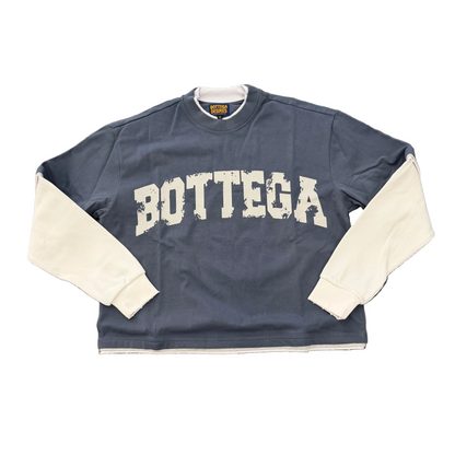 Bottega Desires War Long Sleeve T-Shirt Blue/White