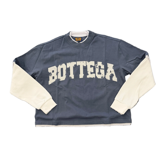 Bottega Desires War Long Sleeve T-Shirt Blue/White