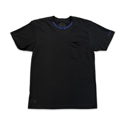 Chrome Hearts Neck Logo Pocket Tee in Black and Blue