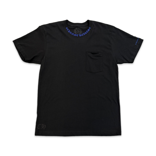 Chrome Hearts Neck Logo Pocket Tee in Black and Blue