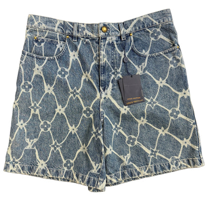 Louis Vuitton Monogram Printed Denim Shorts