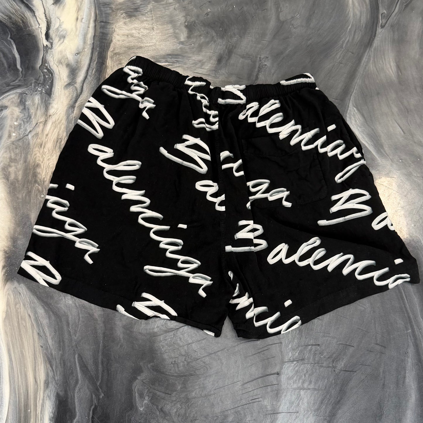 Balenciaga Scribble Logo Shorts