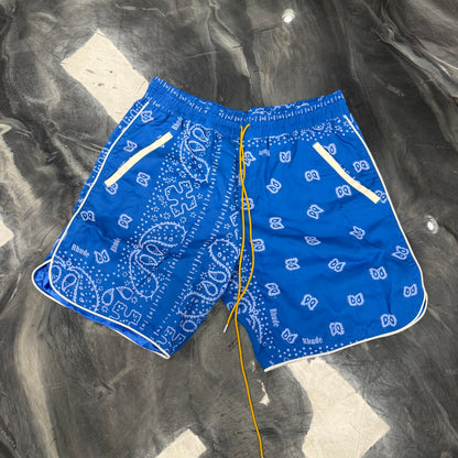 RHUDE Blue Paisley Shorts