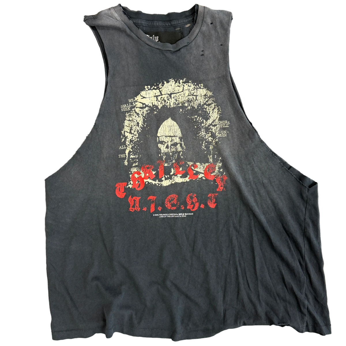 Paly Hollywood Thriller Night Vintage Washed Black Cutoff Tee