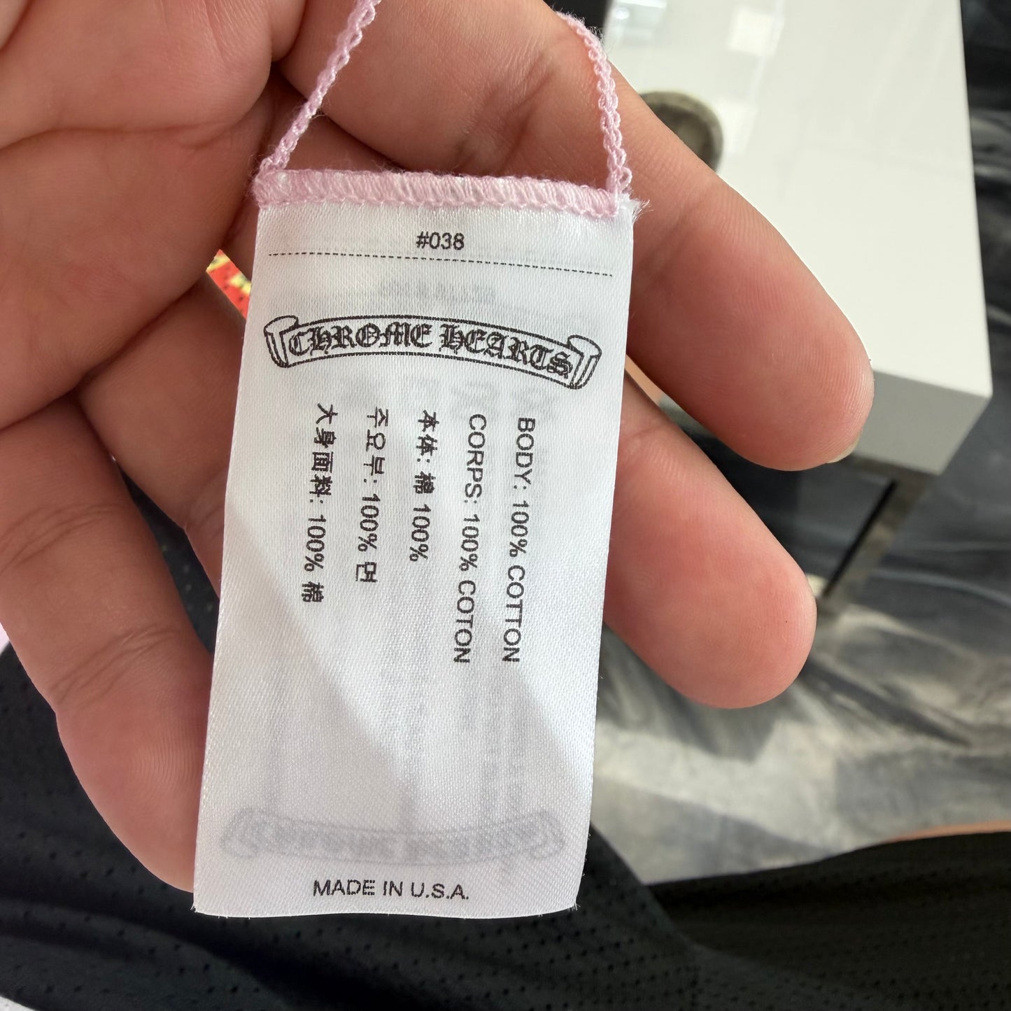 Chrome Hearts Pink LOVE YOU Neck Rib Tank Top