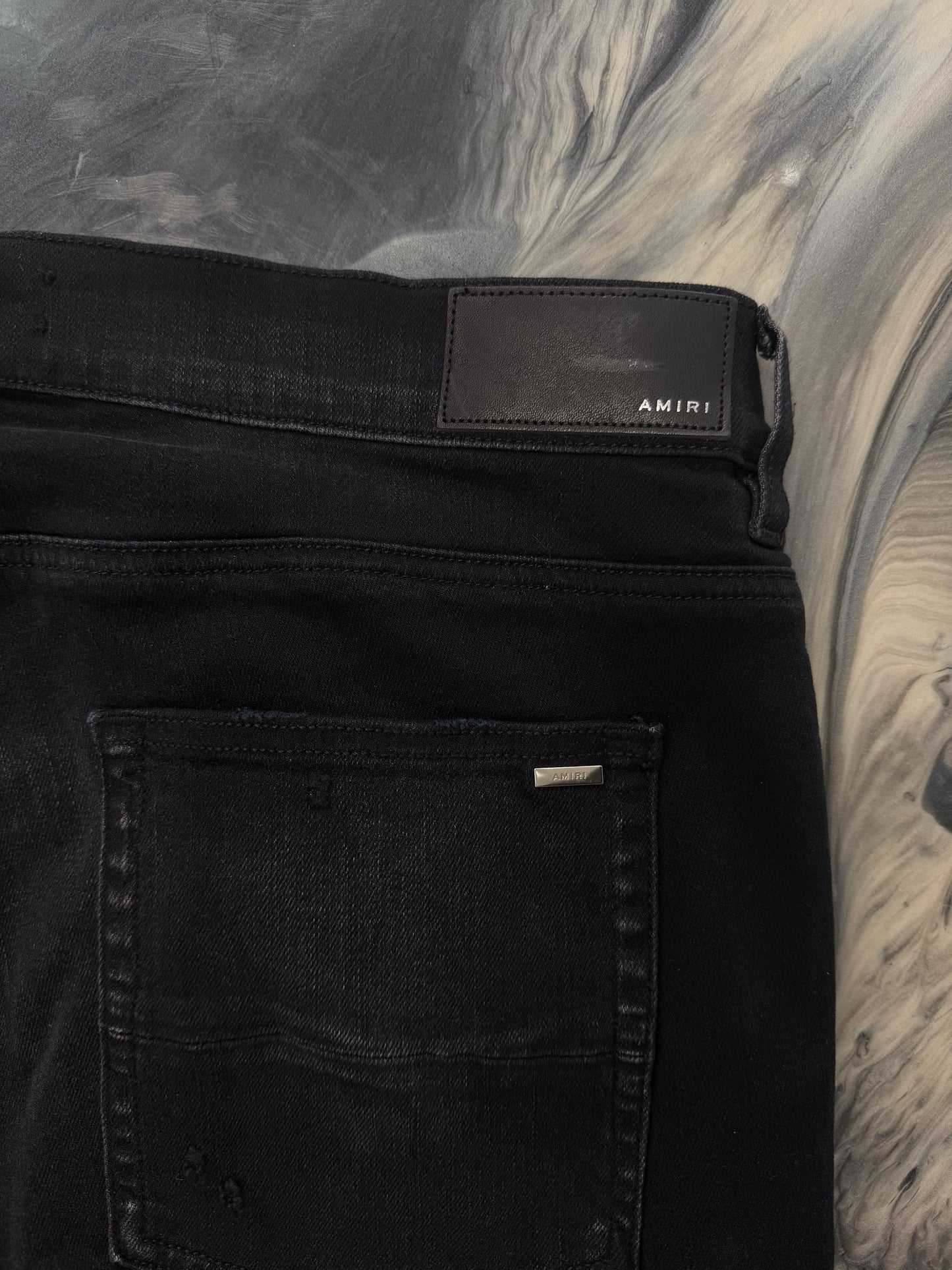 Amiri Black Moto Denim