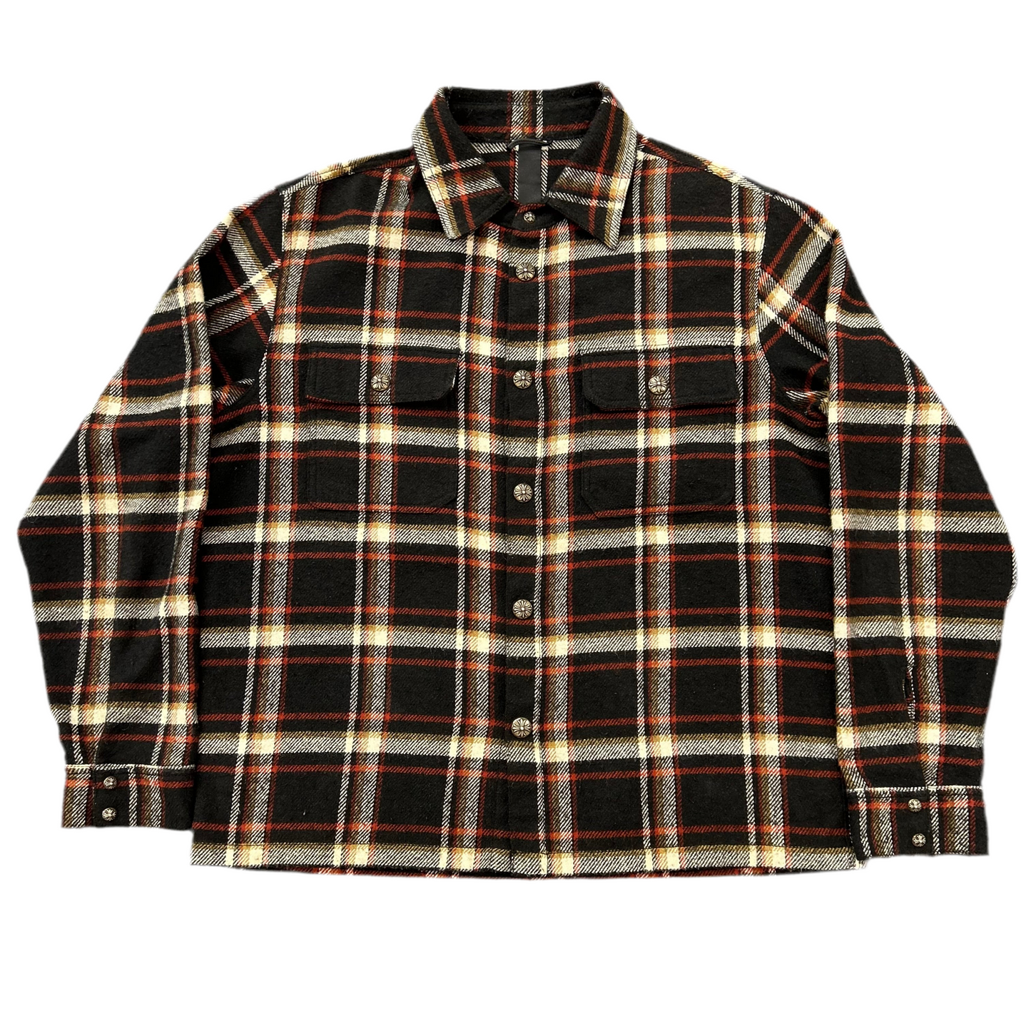 Chrome Hearts Work Dog Silver Button Flannel