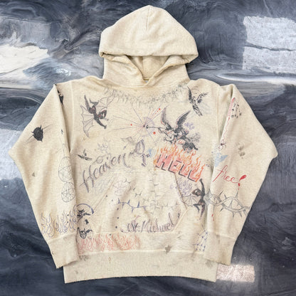 Saint Michael x Dr. Woo Graffiti Hoodie Light Grey