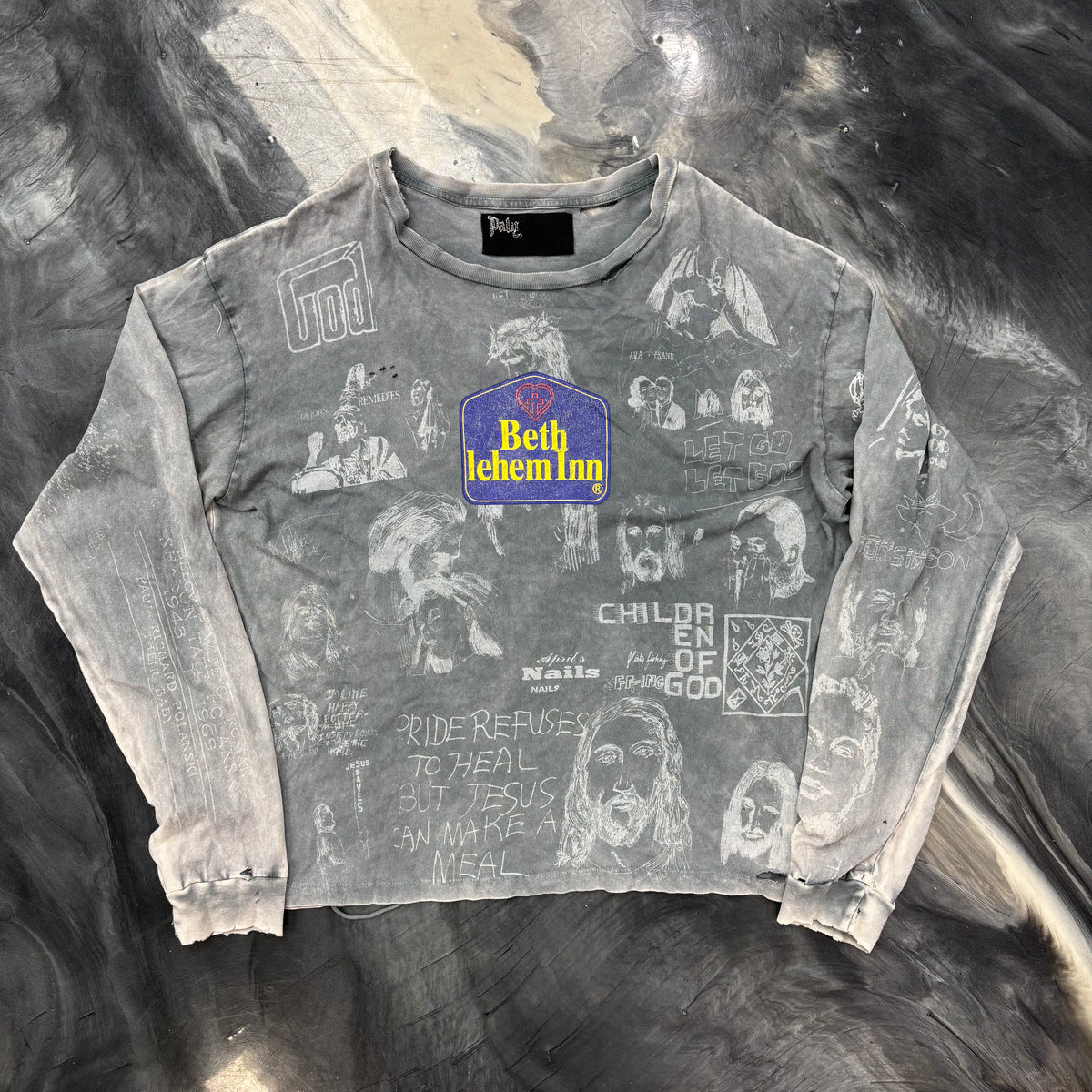Bethlehem Inn Distressed Printed
Cotton-Jersey Shirt