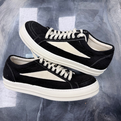 Rick Owens DRKSHDW Black Milk Brushed Cotton Vintage Low Sneakers (USED)