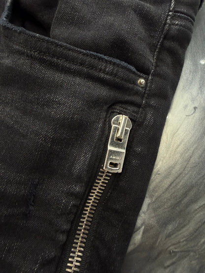 Amiri Black Moto Denim
