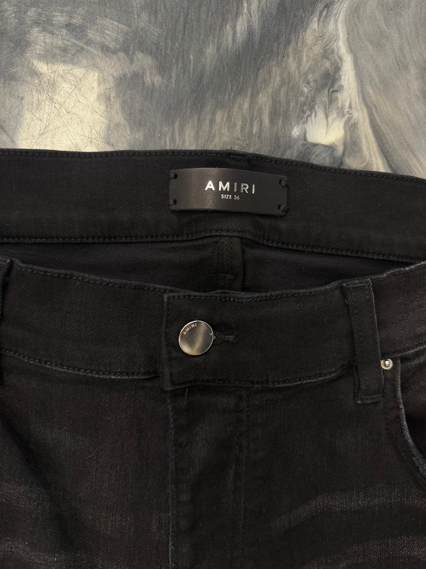 Amiri Black Moto Denim