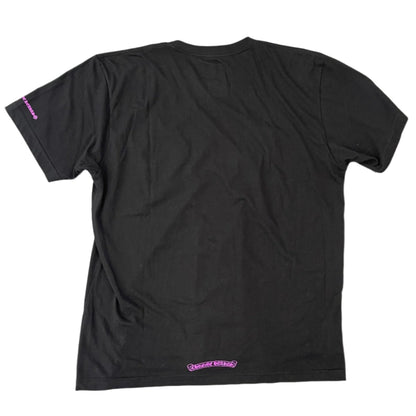 Chrome Hearts Purple Neck Logo Black Pocket Tee