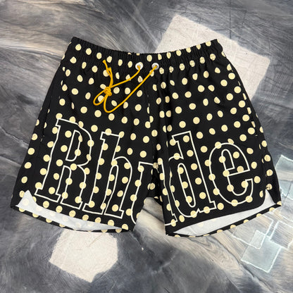 Rhude Logo Polka Dot Swim
Shorts Black/White