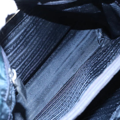 PRADA Tote Bag Nylon Blue Silver
