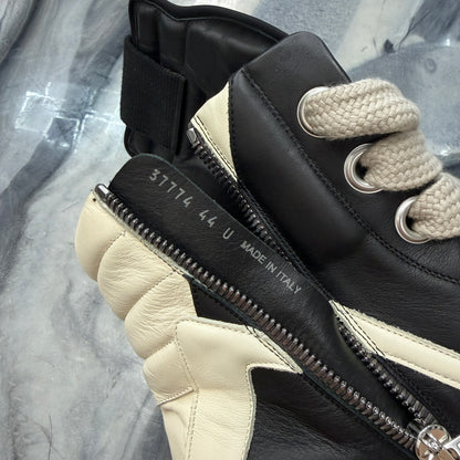 RICK OWENS Black Temple Jumbolace Geobasket Sneakers (Used)(No Box)