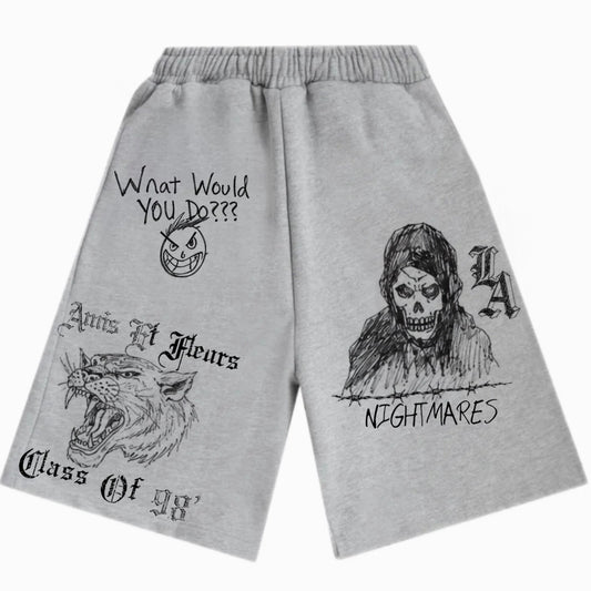 Amis Lax Nightmare Heather Grey Sweat-shorts