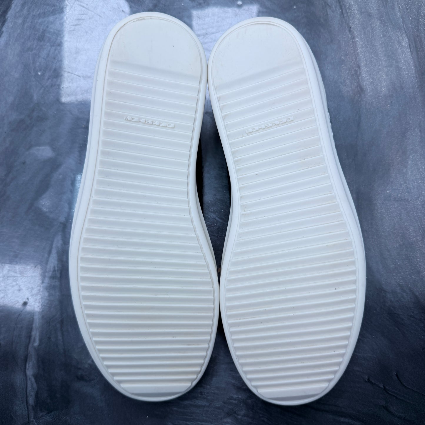 Rick Owens DRKSHDW Black Milk Brushed Cotton Vintage Low Sneakers (USED)