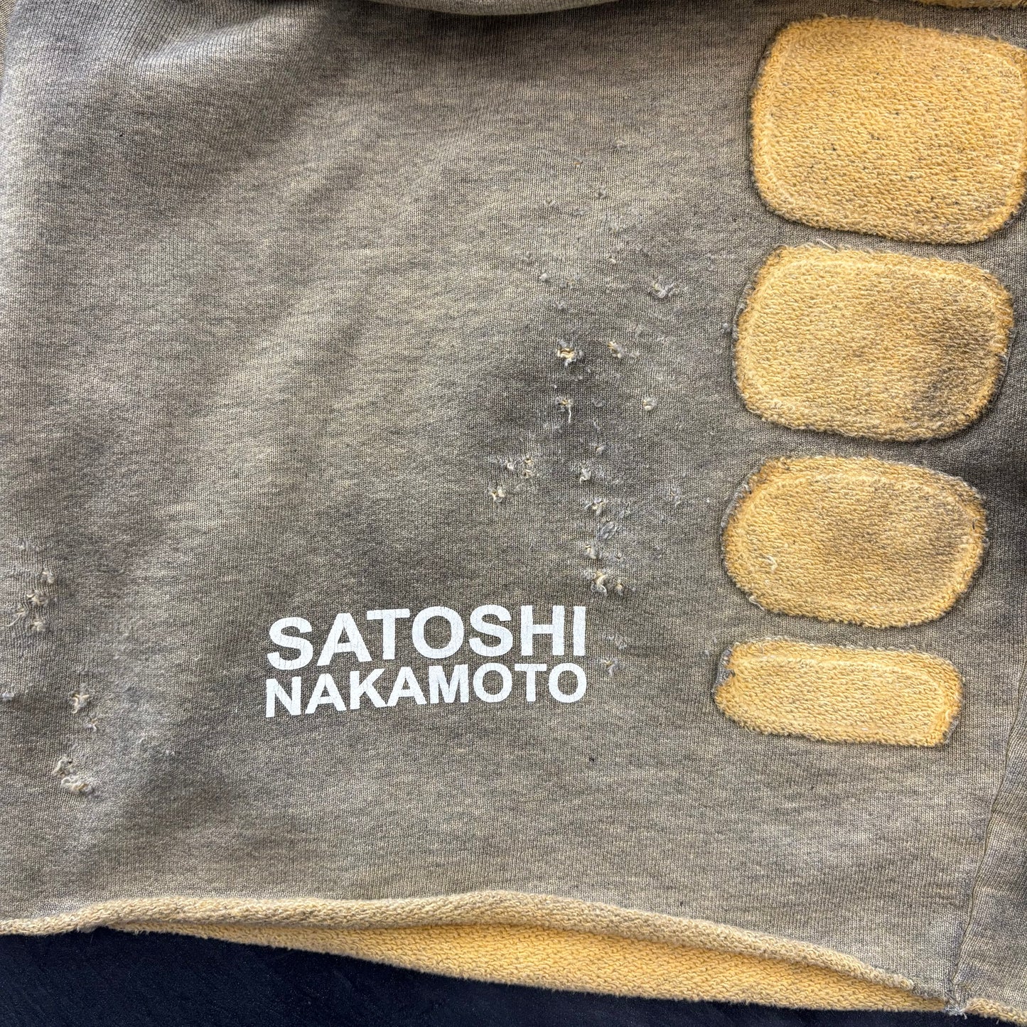 Satoshi Nakamoto 'Destroyed Patchwork' Moto Shorts