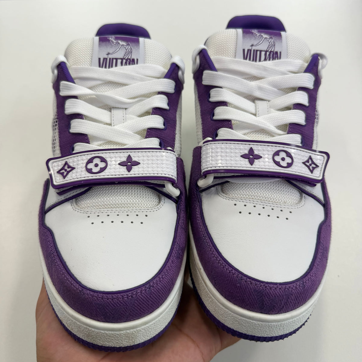 Louis Vuitton LV Trainer Monogram Strap White Purple (USED NO BOX)