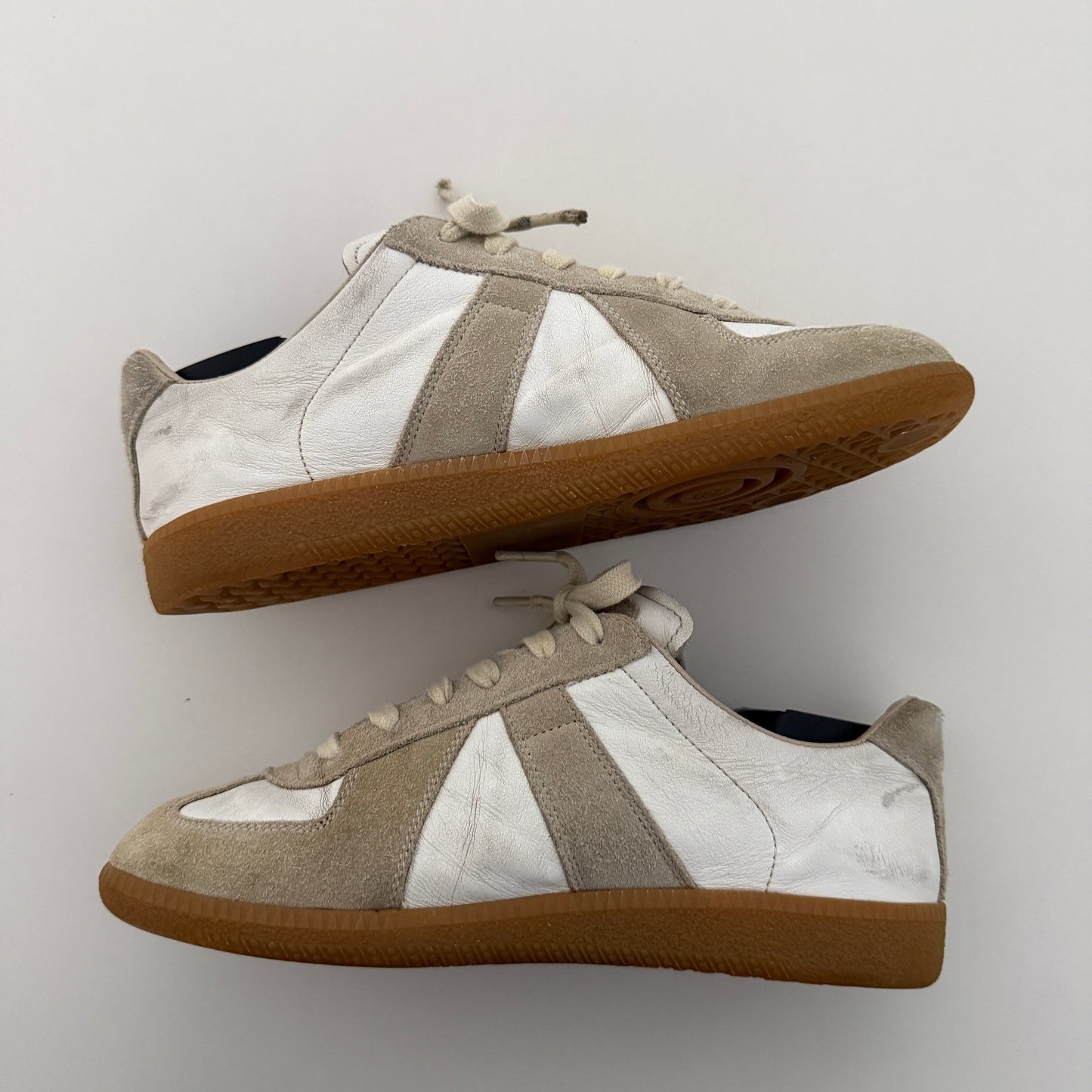 Maison Margiela Replica Leather & Suede Sneakers (Used)(No Box)