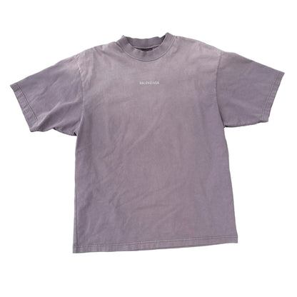 Balenciaga Center Logo Tee Grey