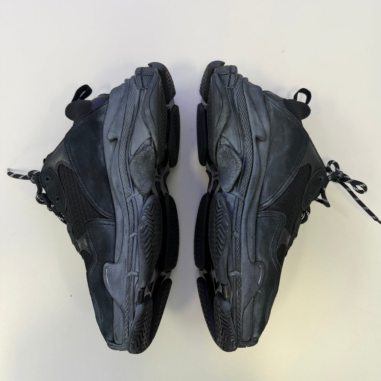 Balenciaga Triple S Black Distressed Sneaker (Used)(No Box)