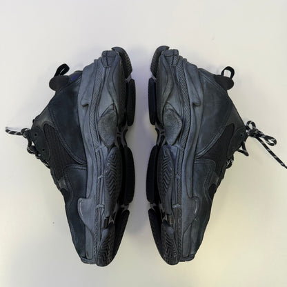 Balenciaga Triple S Black Distressed Sneaker (Used)(No Box)