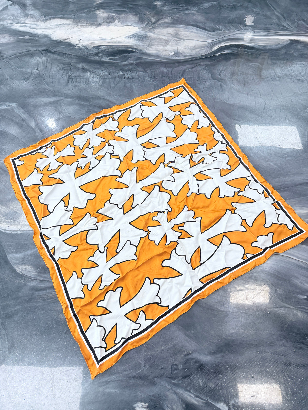 Chrome Hearts Cemetery Silk Scarf Orange