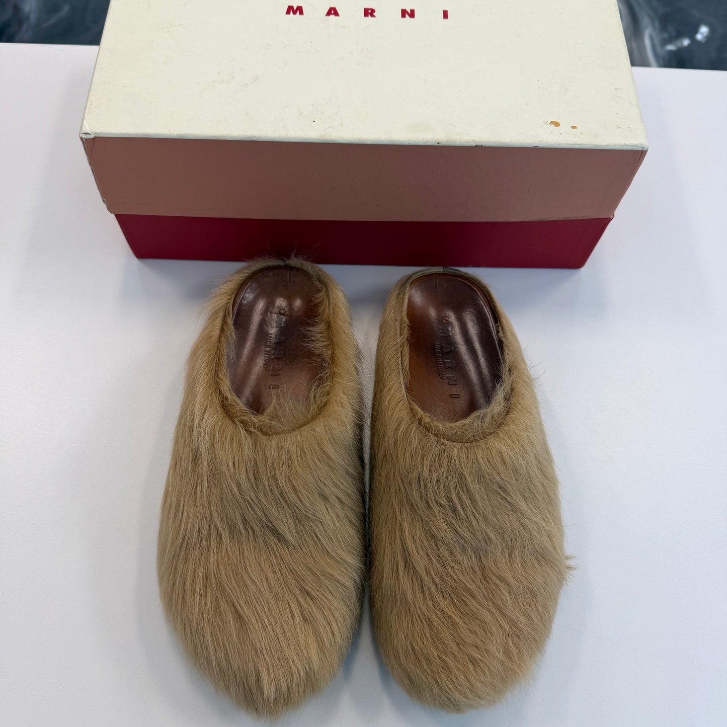 Marni Fussbet Sabot Mule Biege (USED)