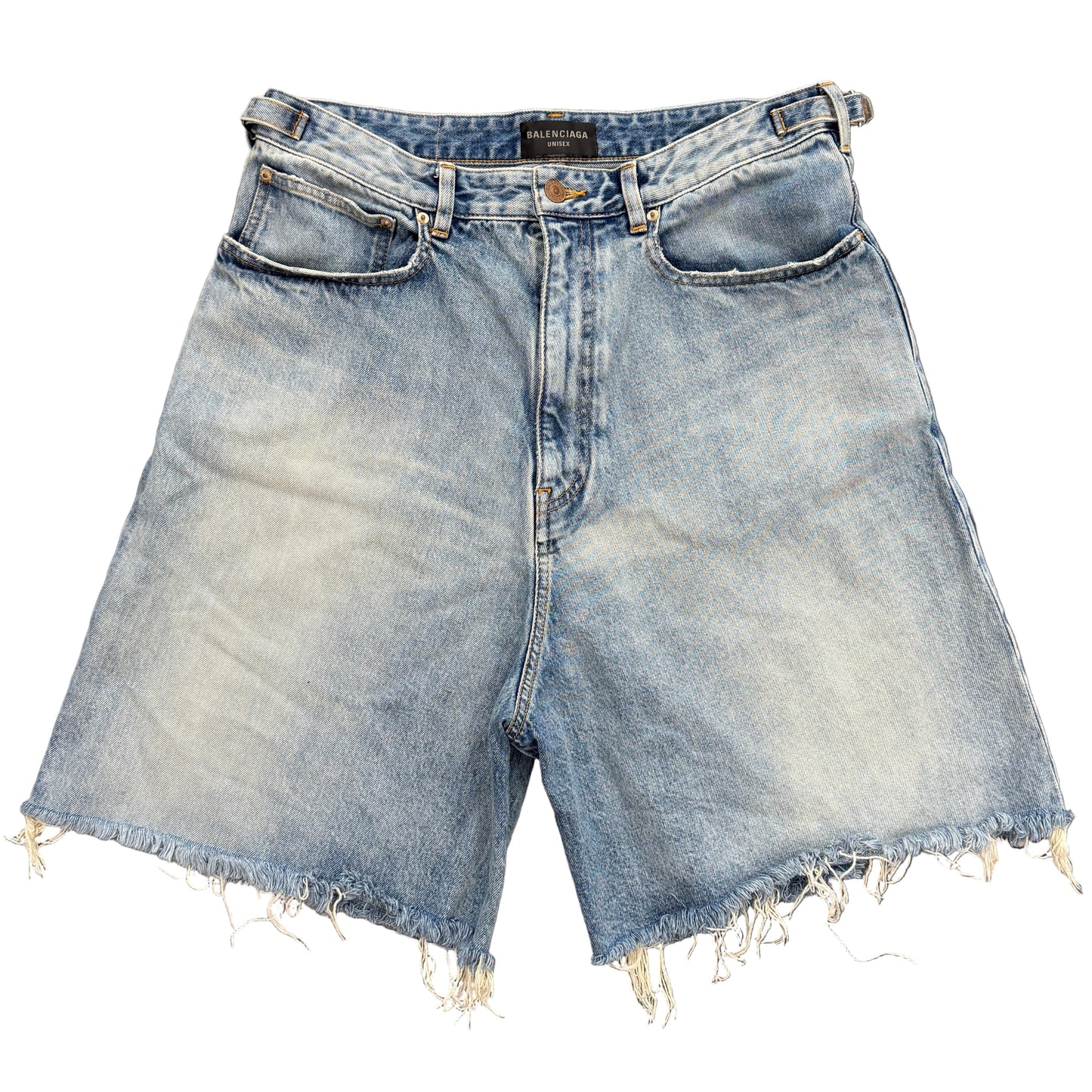 Balenciaga Wide Leg Skater Denim Shorts