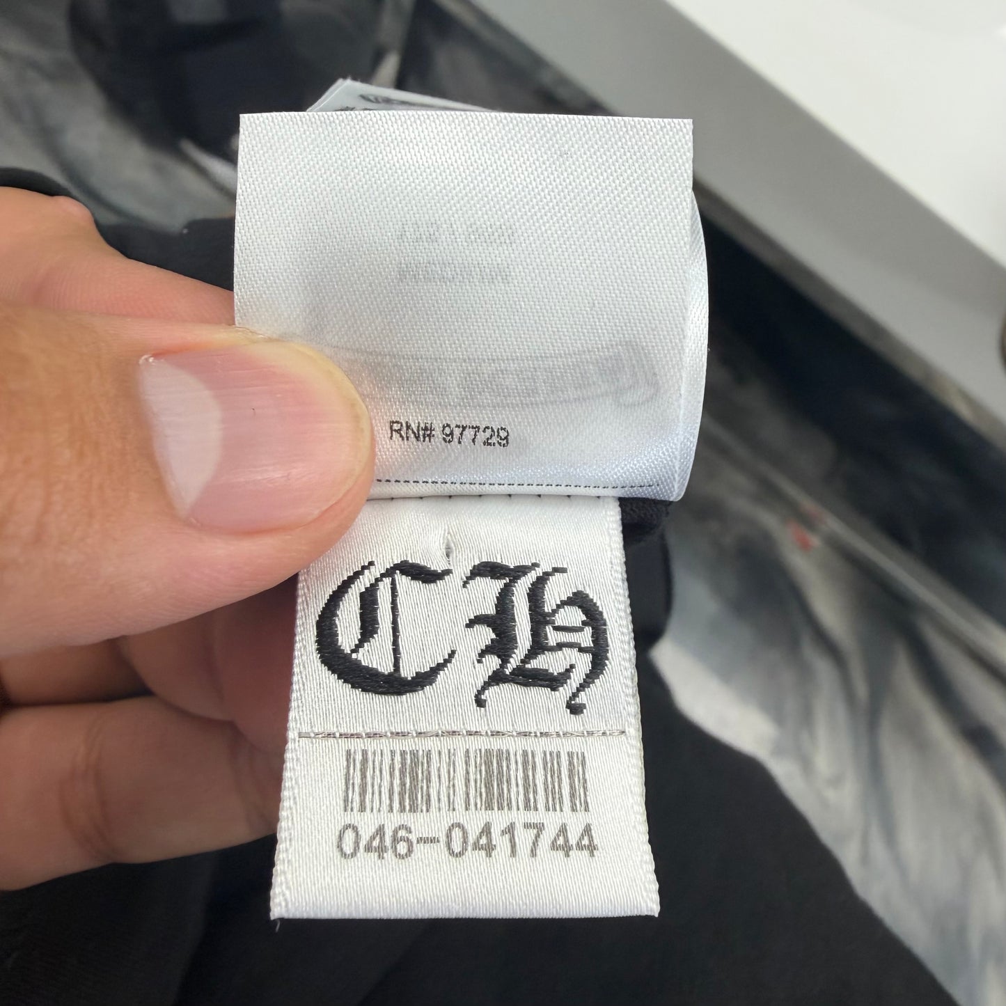 CHROME HEARTS 'BLACK' CANNES TONAL NECK LOGO POCKET TEE