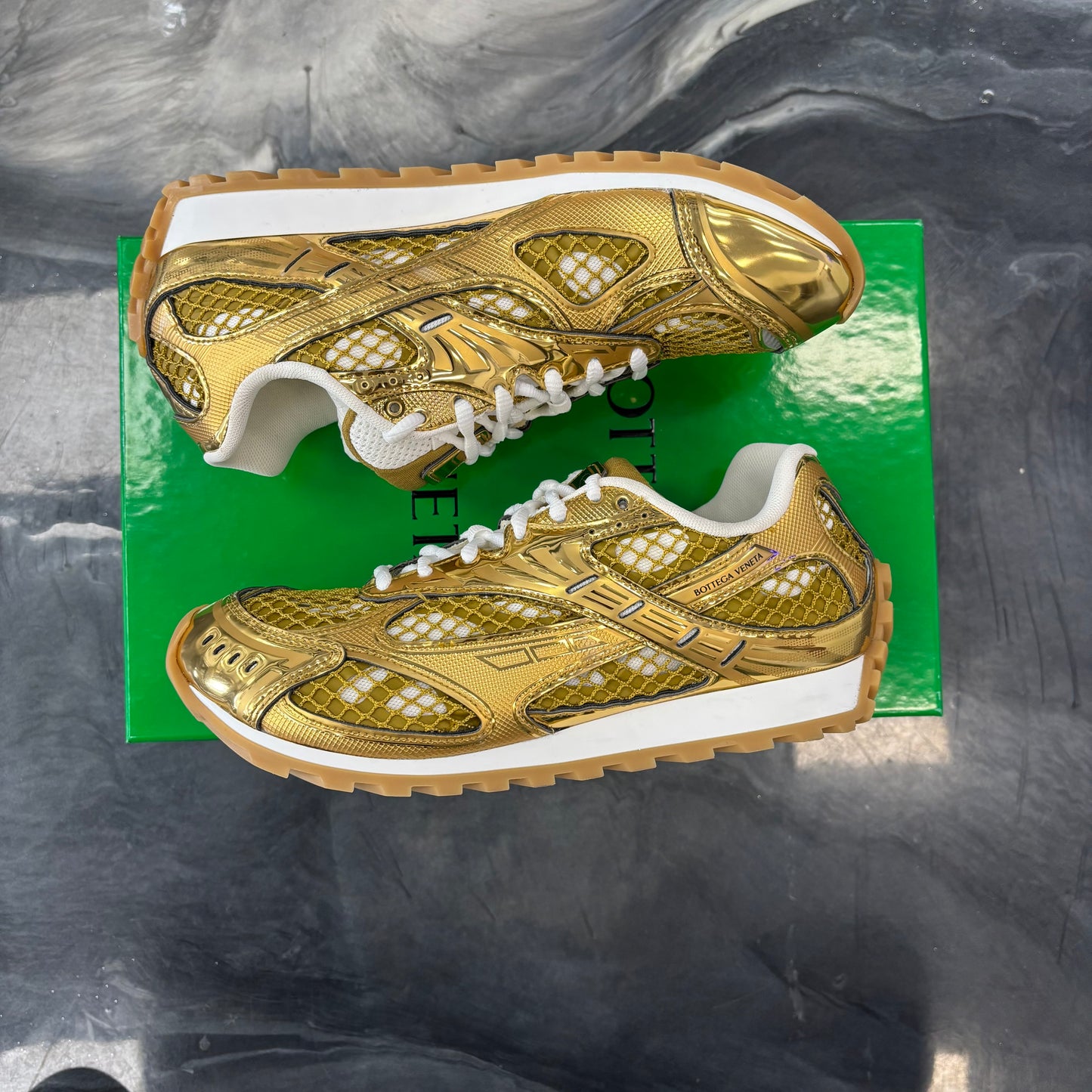 Bottega Veneta Orbit Low-Top Sneakers Gold (USED)