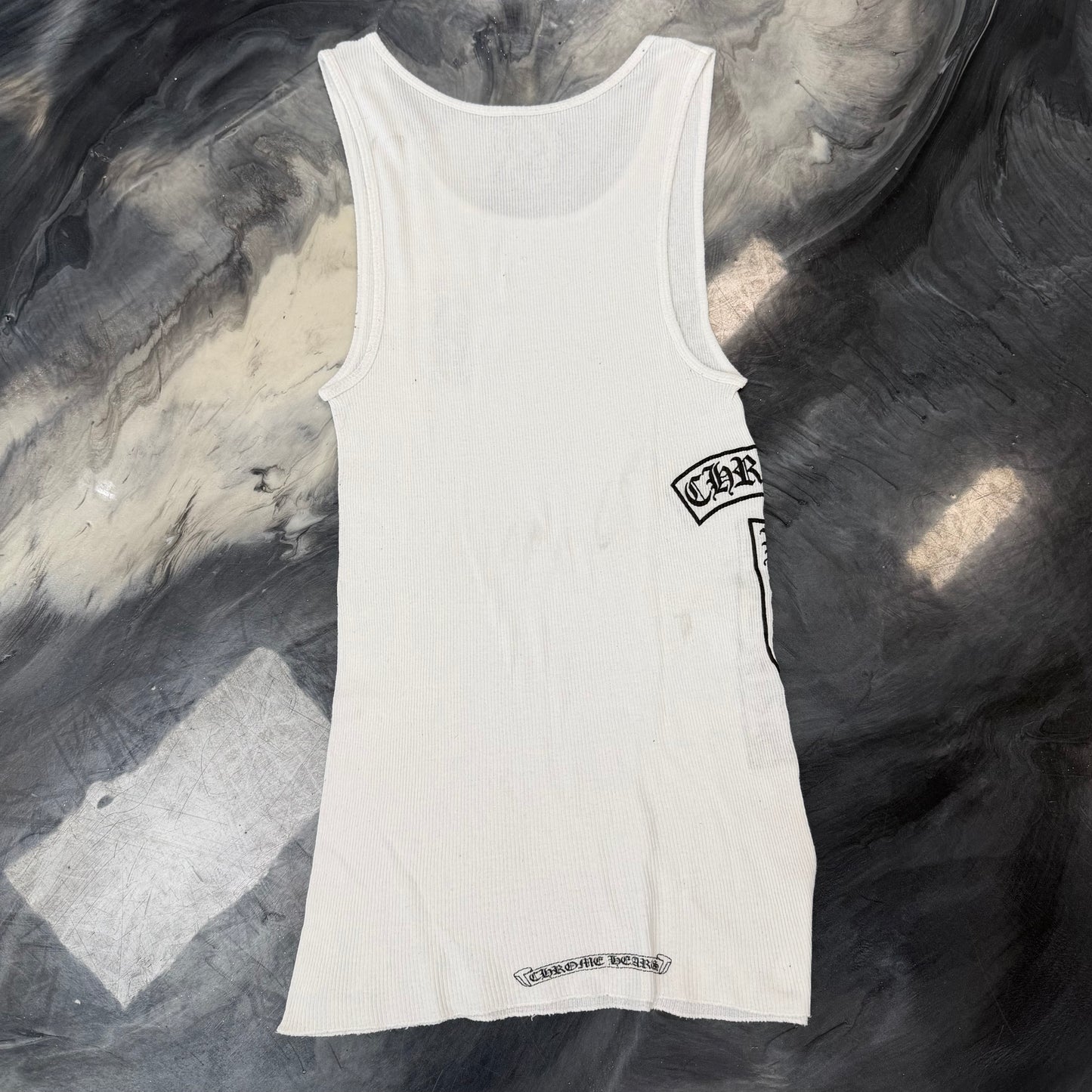 Chrome Hearts White T-Bar Rib Tank Top