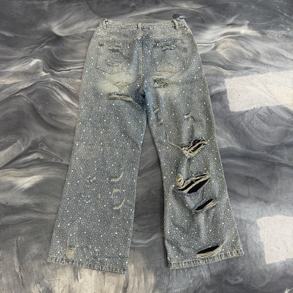 Vale Forever Rhinestone Blue Denim Jeans