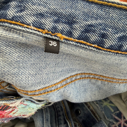 Pale U.S.A. Thigh Painter Denim Jeans