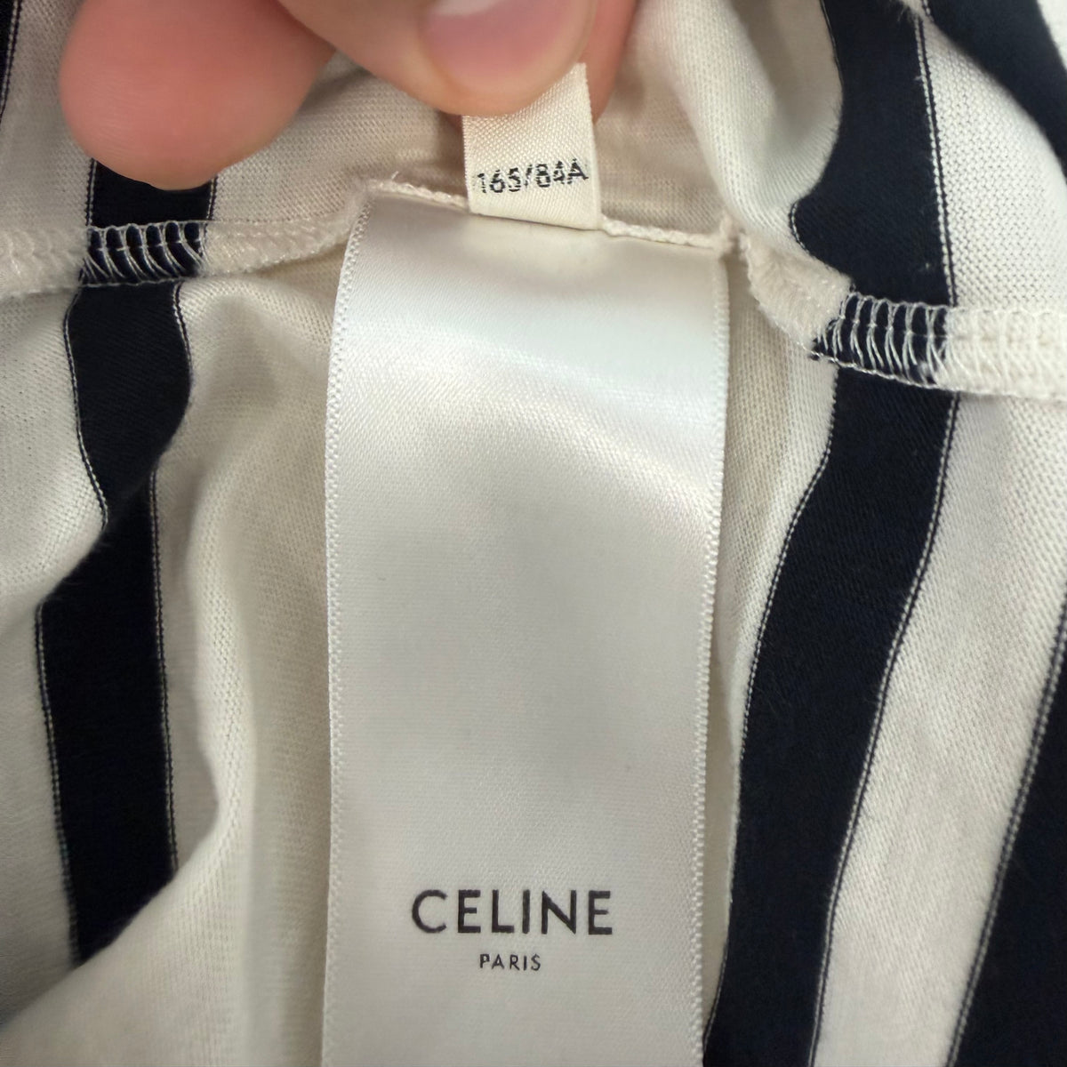 CELINE T-Shirt White/Black Striped