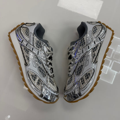 Bottega Veneta Orbit Sneaker White Silver (USED NO BOX)