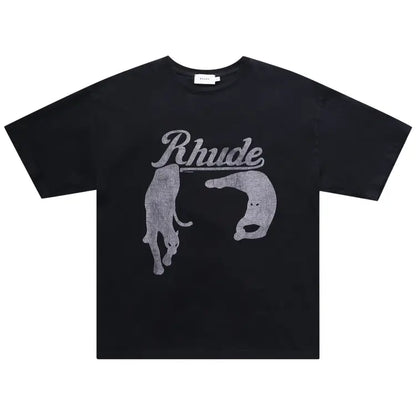 Rhude Black Cat Vintage Washed Tee