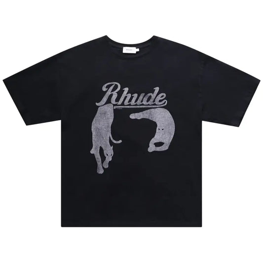 Rhude Black Cat Vintage Washed Tee